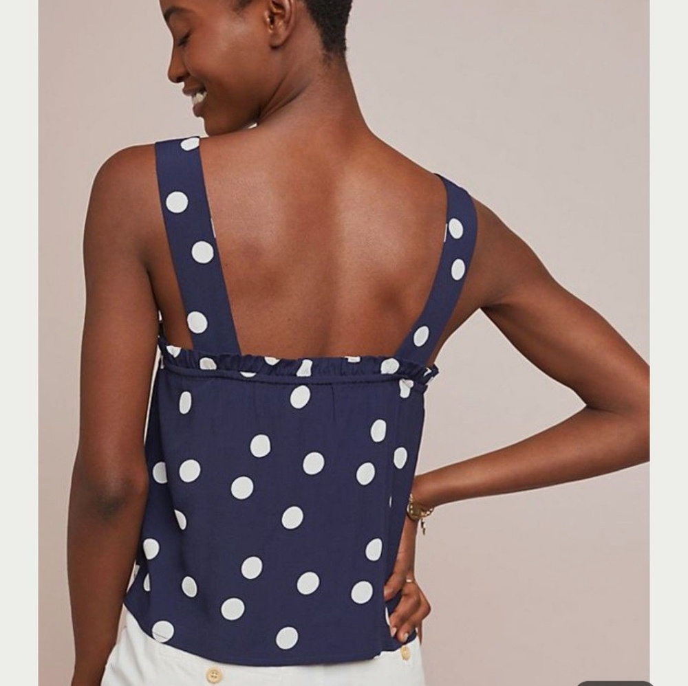 ANTHROPOLOGIE Maeve Polka Dot Swing Top NWT - Picture 4 of 8